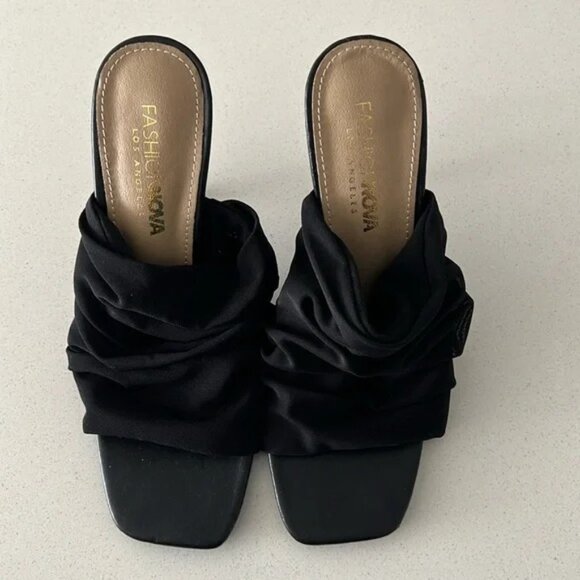Fashion Nova Black Heels Mesh 8 - Picture 1 of 4